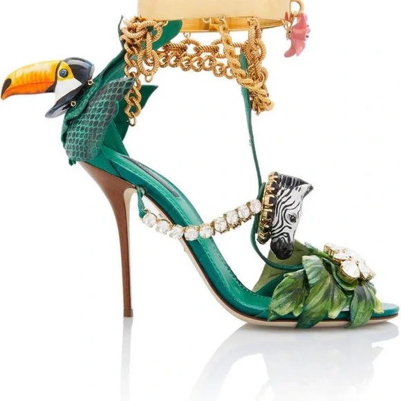 ISO: Dolce & Gabbana jungle heels tropical Embellished sandals. Size 41 - Picture 2 of 2